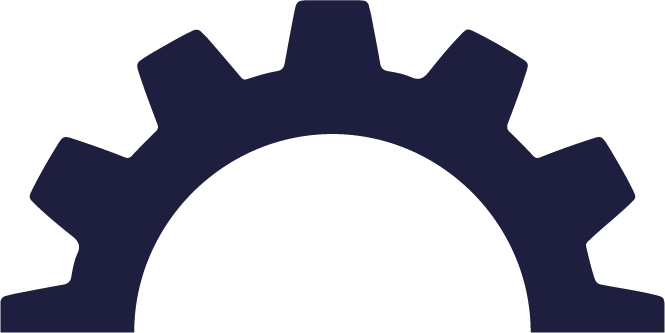 Blue half cog