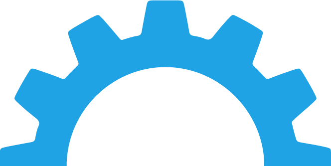 Light blue half cog